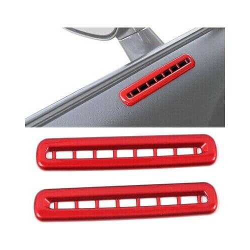 Accessories Red Front Air Vent Cover Trim 2pcs For Dodge Challenger 2015-2019