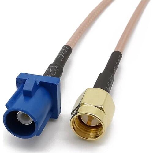 ALLiSHOP 6 inch Rf Connector Fakra "C" Plug to SMA Male Straight Assembly Extension Coaxial Cable Rg316 15cm for GPS Antenna car