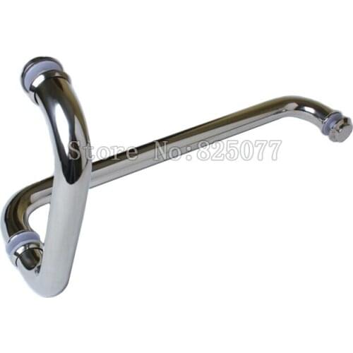 Free Shipping Brushed/Mirror/Brushed+Mirror frameless shower door handle L shape 304 stainless steel L handle length 450mm HM150