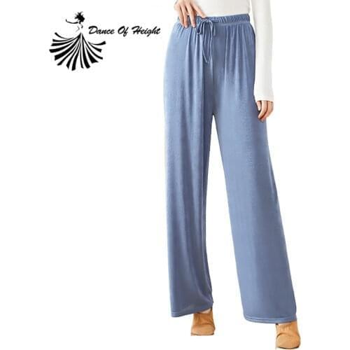 New Modern Dance Pants For Women Wide Leggs Flash Ice Silk Classical Dance Trousers Loose Practice Yoga Clothes Comfortable Wear