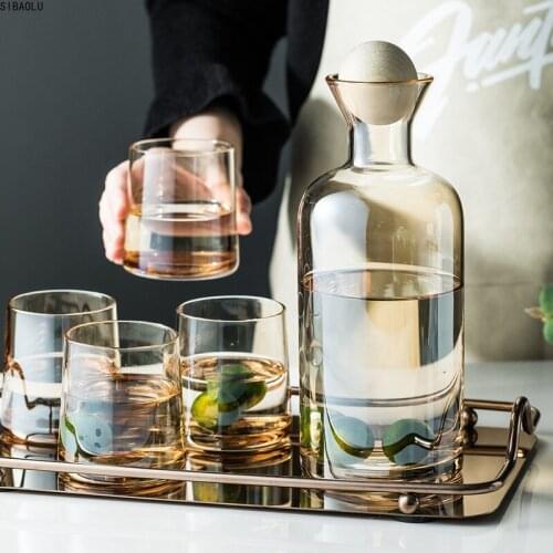 Amber Glass Cold Kettle Household Heat Resistant High Temperature Simple Large Capacity Cool Kettle Creative Water Cup Teapot