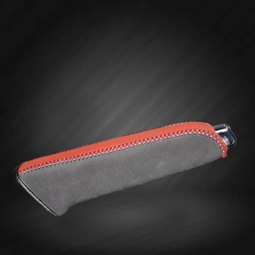 Car Hand Brake Covers Top Layer Leather Case for Hyundai Elantra Handbrake Grips Genuine Cover Auto Handbrake