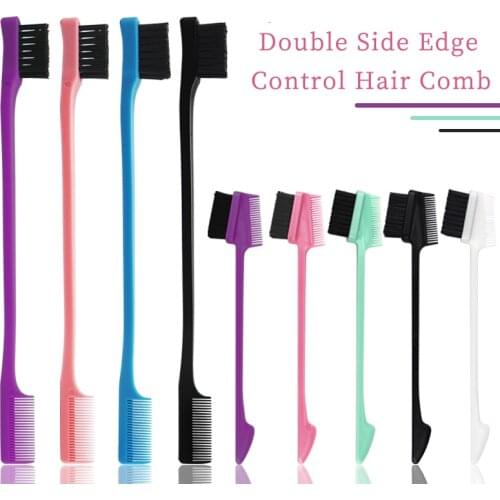 Double-sided edge control hair comb beautician facial care three-purpose makeup brush household eyebrow comb makeup tool
