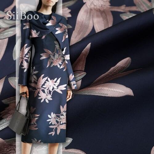 European luxury floral yarn-dyed jacquard fabric apparel for women men suit set trench coat tissus au metre stoffen tela SP5984