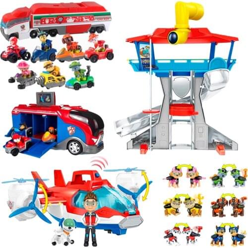 Paw Patrol Dog Car Toy Set Puppy Patrol Ryder Chasing Rubble Skye Pull Back Toy Car Animation Action Character Car Toy Gift