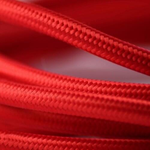 Red Cloth Covered Color Cable Vintage Electric Wire Cord Cable Braided Fabric Cable