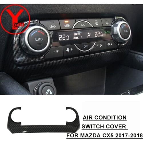 Carbon Fiber Air Conditioning Vent Outlet Switch Cover For Mazda CX5 CX-5 2017 2018 Interior Car Auto Parts Accessories YCSUNZ