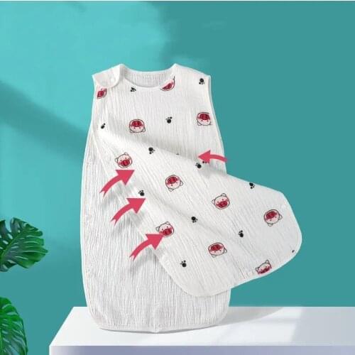 0-6 Y Summer Cotton Gauze Sleeping Bag Boys Girls Sleeveless Breathable Vest Infant Thin Sleepsacks Newborn Anti-Kick Quilt Swa