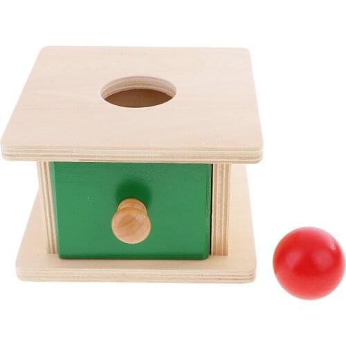 Montessori Sensory Toy Wooden Ball Cuboid Cylinder Correspondence Box Shape Learning Birthday Toy for Children