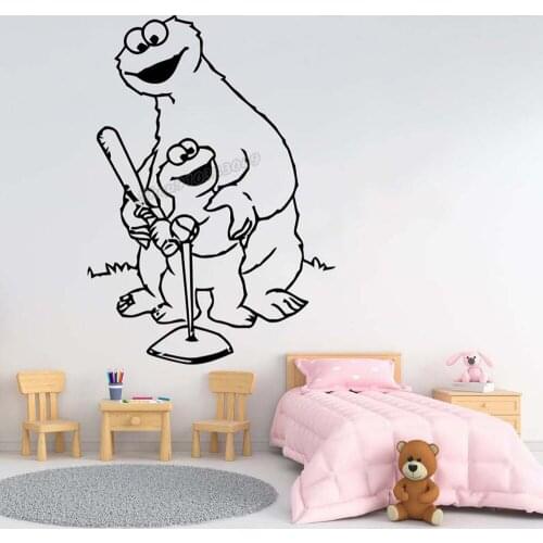 Cartoon Baseball Wall decal Pitcher Glove Baseball cap Rounders Hardball Sport Training Wall Sticker for Kids Room Decor B236