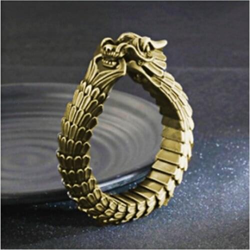 Popular Domineering Dragon Mens Ring Metal Engagement Wedding Party Retro Male Rings Jewelry Hand Accessories Size 6-10