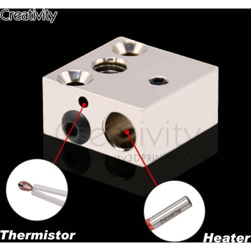 MK8 Silicone Sock CR10 Heater Block High Quality Plated Copper For 3D Printer Heated Hotend Ender3 CR10 Micro Swiss NozzleJ-head