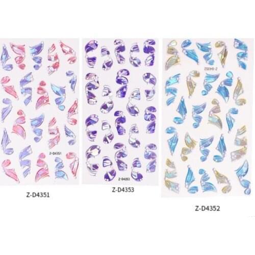 5D Ribbon Three-Dimen Sional Nail Decoration Sticker Decal Sculpture Series Embossed With Glue For Manicure