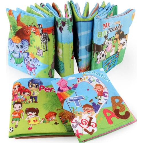 NEW Baby Cloth Books Readings Girls Boy Learning Toys Marine Poultry Vegetable Forest Animal ABC Kids Early Education Toy Puzzle
