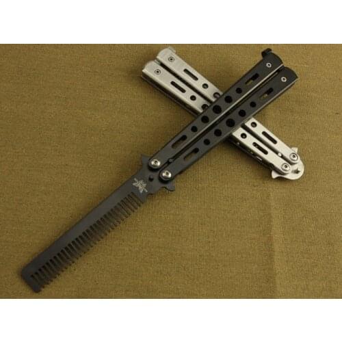 Knife Outdoor Self-Defense Boutique Knife Training Folding Practice Comb Flail Knife (No Blade)