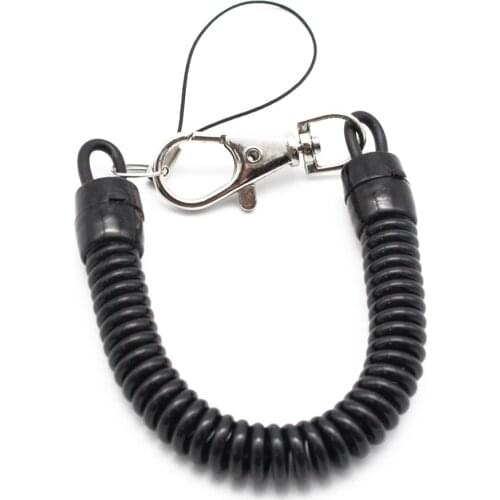 OPPOHERE Plastic Black Retractable Spring Coil Spiral Stretch Chain Keychain Key Ring For Men women Key Holder Keyring Gifts