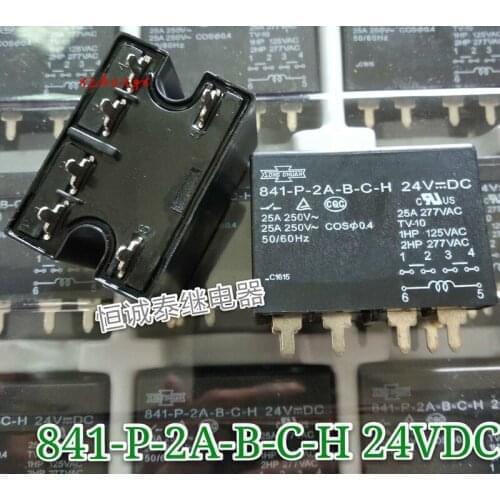 841-P-2A-B-C-H 24VDC relay 6 feet high power 25A