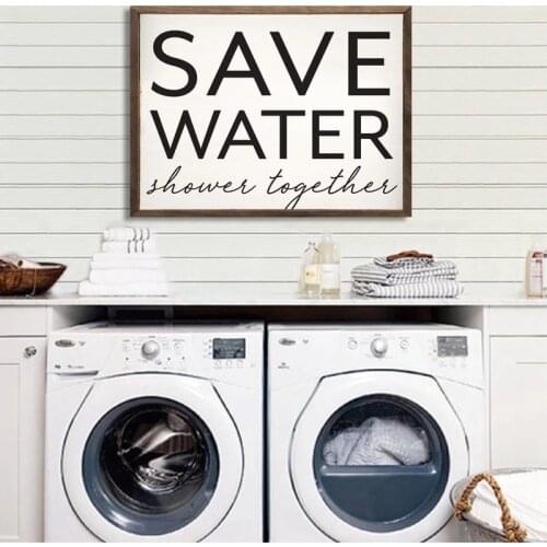 Save Water Laundry Bathroom Canvas Paintings Poster Print Wall Art Pictures for Living Room Toilet Toothpaste Home Decor Cuadros