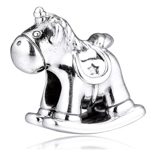 CKK Rocking Horse Charms 925 Original Fit Pandora Bracelets Sterling Silver Charm Beads for Jewelry Making Bead Berloque