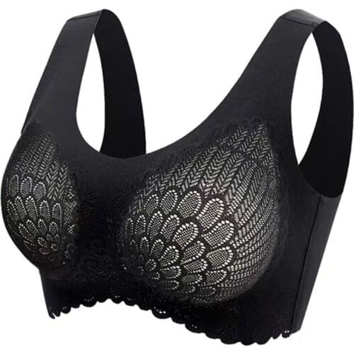 Sports Bra Women Lace Tops For Fitness Yoga Bras Gym Wear Large Size 3XL Workout Running Vest Breathable Wireless Outdoor Tops