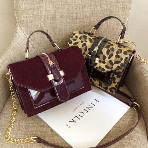 Fashion design handbags leopard hand bags PU leather tote bag fall crossbody bags