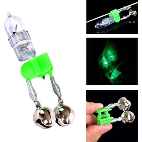 LED Fishing Rod Bite Alarm Bells Ring Fishing Lures Accessory Red Light Alerter Outdoor Fish Tools Fishermen Fishing Bait Alarm