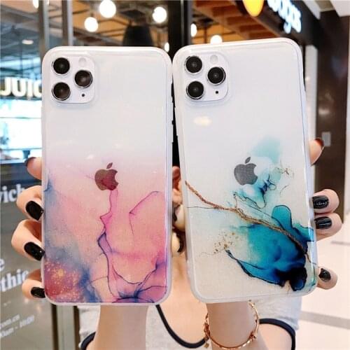 Ottwn Vintage Colorful Watercolor Phone Case For iPhone 12 Pro Max 11 Pro Max X XR XS Max 7 8 Plus SE 2020 Soft IMD Back Cover