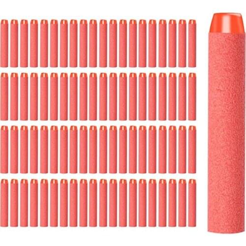 1000/500/400/300/200/100pcs Red Solid Round Head Bullets 7.2cm For Nerf Series Blasters Refill Darts Kids Toy Gun Accessories