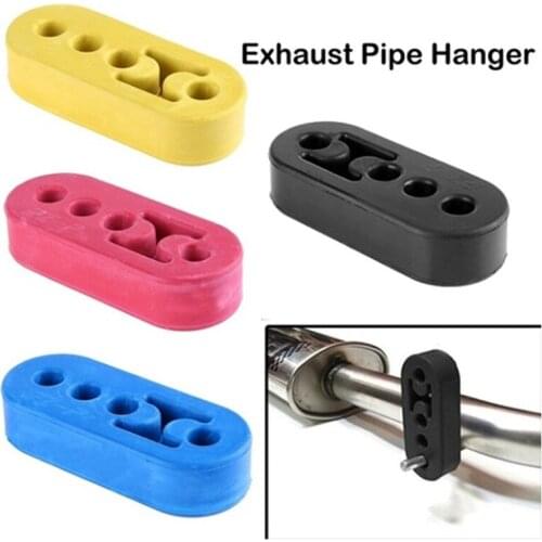11cm Car Universal 4 Holes Adjustable Exhaust Pipe Rubber Mount Bracket Auto Replacement Parts