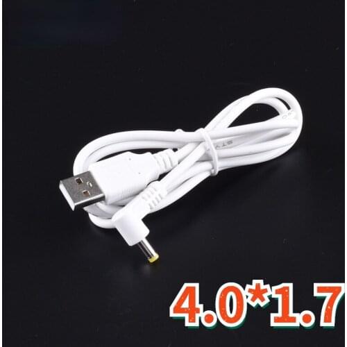 5V 2A DC 4.0mm x 1.7mm 2A DC power plug USB convert to 4.0*1.7mm/DC 4017 Jack with cord connector cable 1M Black & White