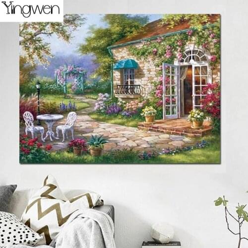 Villa Scenery DIY 5D Diamond Painting Full Resin Picture Mosaic 3D Diamond Art Dutch Embroidery Kits Landscape Home Decor Gift