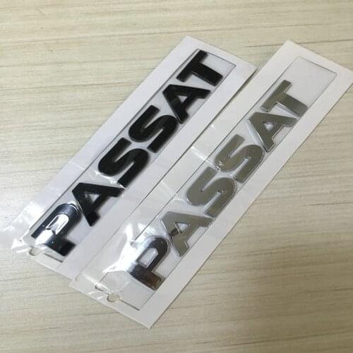 Black or Silver 3D PASSAT Car Rear Bumper Trunk English Alphabet Letter Emblem Sticker Badge Decals Car Styling Logo Accessories