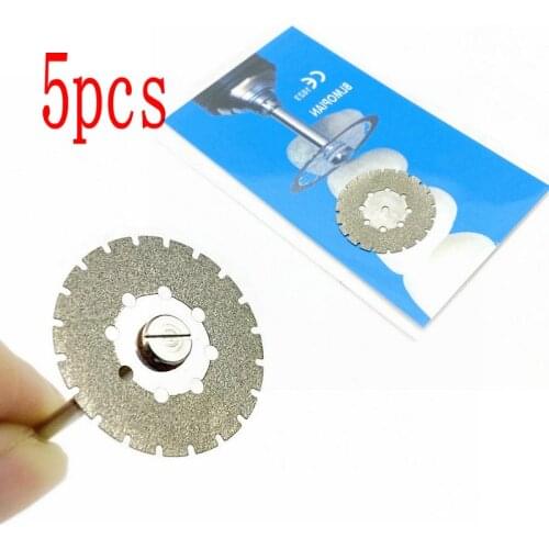 5pcs Dental Diamond Disc Disks Double Sided Grit Cutting Disc Tool Diameter 22mm Thickness 0.25mm Rotary Tools