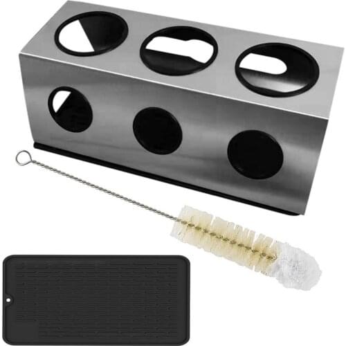 For Soda Bottle Drip Stand Widely Used Silicone Pad Drain Rack Shelf Rust-proof Bottle Ring Countertop Glass Keep Dry And Store