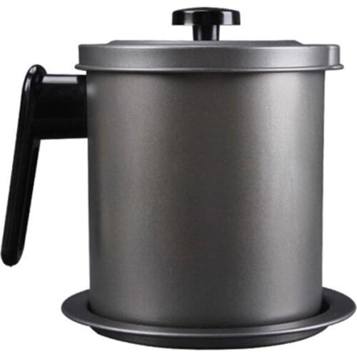 1.4L Leakproof Grease Container Oil Strainer Storage Can Pot Colander with Filter Kitchen Household Tools