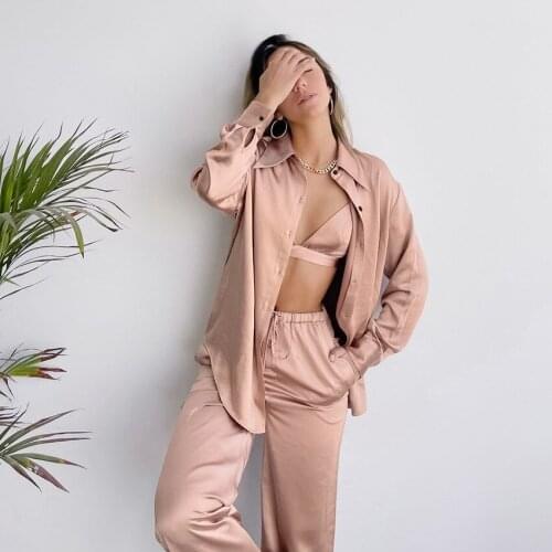 HongYuanXi Women's Satin Pajamas