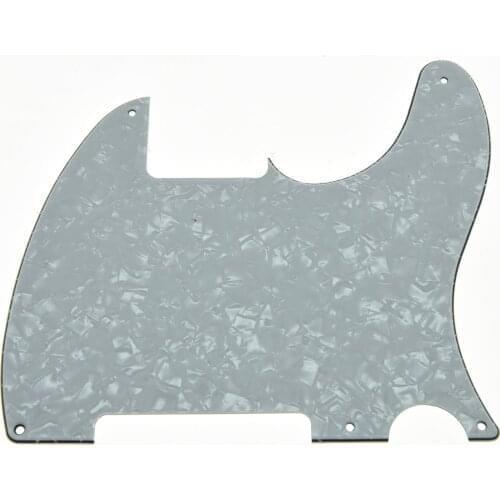 KAISH 5 Hole TL Style Blank Pick Guard Scratch Plate No Pickup Hole White Pearl