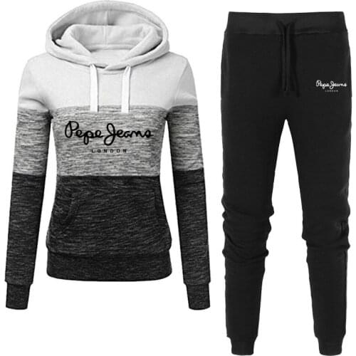 Fashion Women Tracksuits Hoodies and Long Pants Two Piece Set Outdoor Sports Autumn Winter Sportswear Suits Pullover Sweatshirts