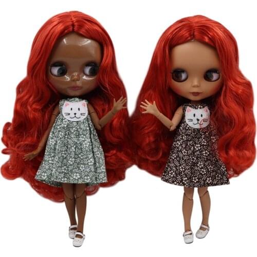 ICY DBS Blyth Doll 30cm customized face with red hair nude joint body for 1/6 bjd girl gift toy BL1045