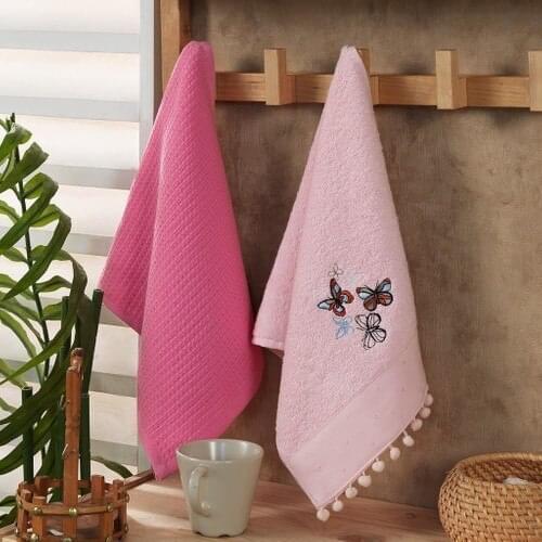 Maxstyle Pompom Kitchen Towel 4'lü Pink 30 X50
