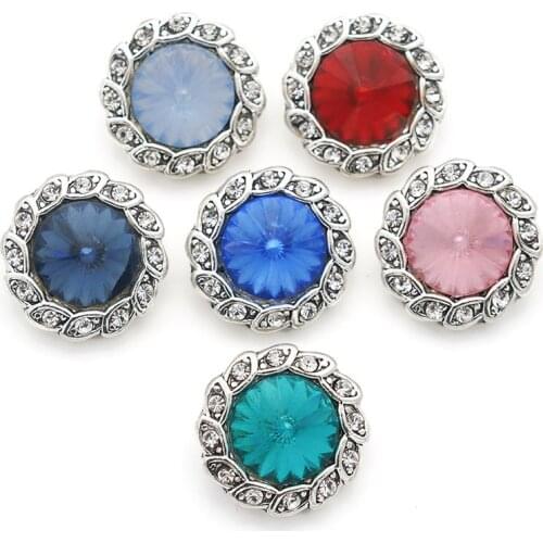 Fashion beauty Rhinestone Rotating crystal Charming 18MM metal snap buttons fit DIY 18mm snap jewelry wholesale KZ3297