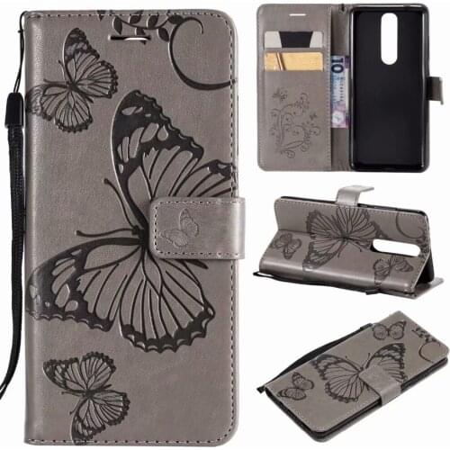 Fashion Wallet Cover For Nokia 5 2018 butterfly Flip Leather Cases For Nokia 5.1 TA-1061 TA-1075 A-1076 TA-1081 TA-1088