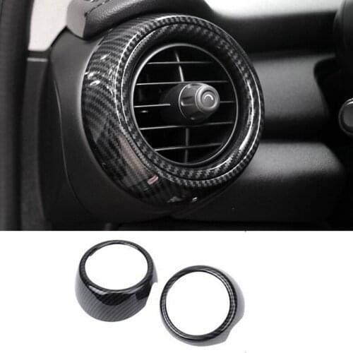 NEW-Car Dashboard Side Air Vent Decoration Ring Cover Trim Car Sticker Styling Carbon Fiber Style for Mini Cooper F55 F56 F57