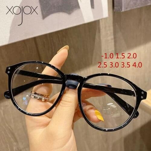 XojoX Finished Myopia Glasses Women Men Blocking Blue Light Nearsighted Eyewear Vintage Prescription Eyeglasses -1.5 2.5 3.5 4.0