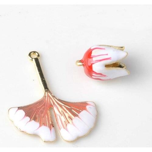 10pcs/lot Flower Alloy Pendent Ornaments Jewelry Accessories DIY Enamel Hanging Buttons for Earrings Earrings, Choker,Necklaces