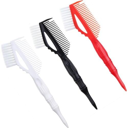 Professional Weaving & Sectioning Comb with Brush For Hair Coloring & Highlighting, Scalp Massage, 3 Colors