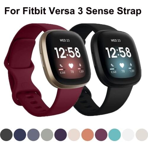 Versa3 Sport Watchband Strap for Fitbit Versa 3 Silicone Replacement Wristband Strap for Fitbit Sense Bracelet Watch Accessories