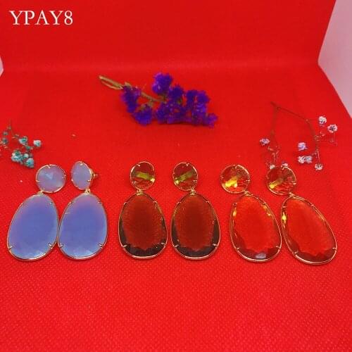 YPAY8 Luxury Fashion For women 925 Sterling Silver High Quality Crystal Earrings Wedding Party Stud Earrings Jewelry