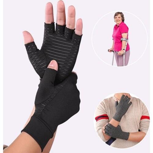 Bicycle Gloves Arthritis Gloves Bicycle Joint Pain Relief Half-finger Support Therapy Wrist Support Non-slip Therapy Gloves