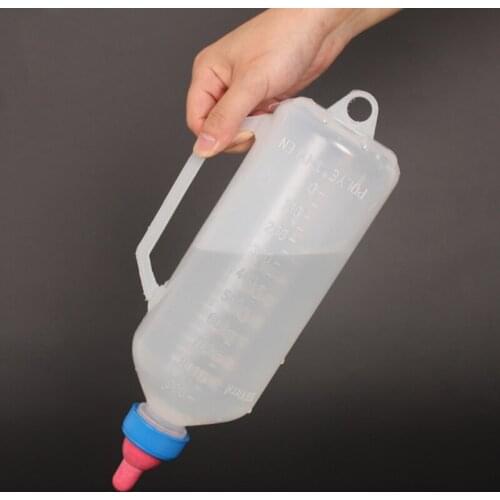Y5GB Lamb Feeder Bottle Plastic Milk Bottles with Nipple 1.5L Capacity Calf Milk Feeding Device with Handle Scale and Hook